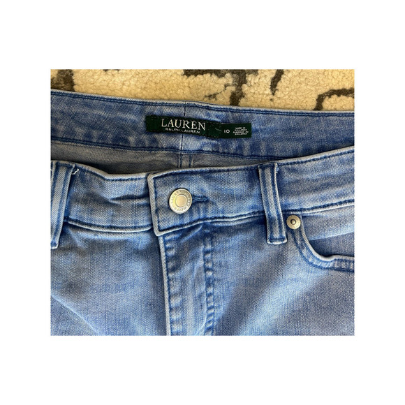 Ralph Lauren Embroidered Hem Cropped Jeans Size: 10 - Picture 4 of 5